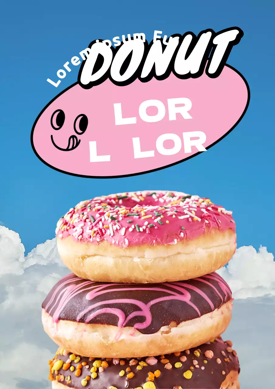 Promouvoir le lancement de beignets kitsch en bleu clair et rose