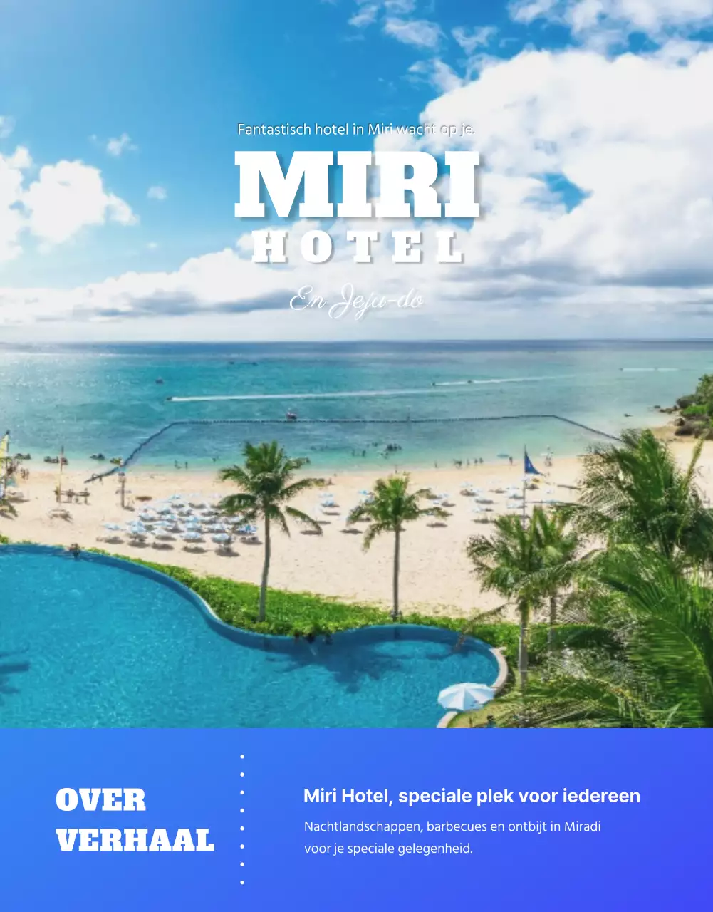 Details van hotels in blauw