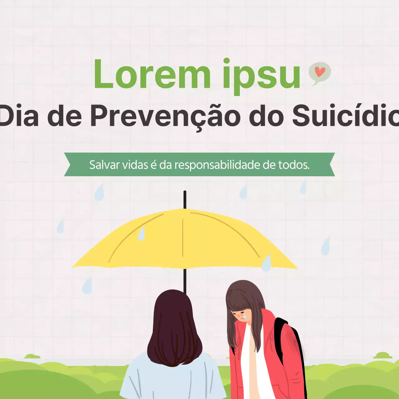 Cartão do Dia Mundial da Prevenção do Suicídio da DuclassNotícias Design