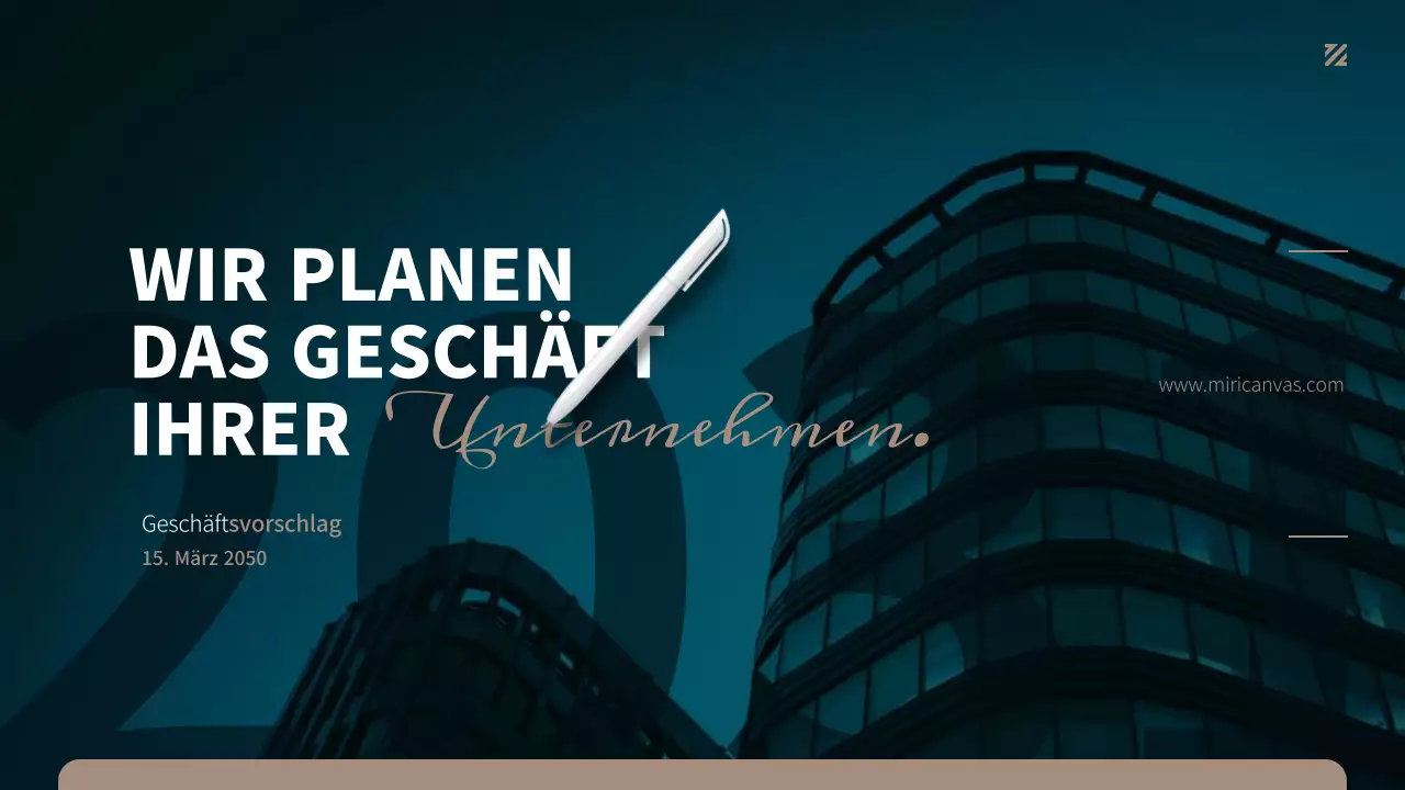 Einfaches Geschäftsangebot in Türkis und Braun