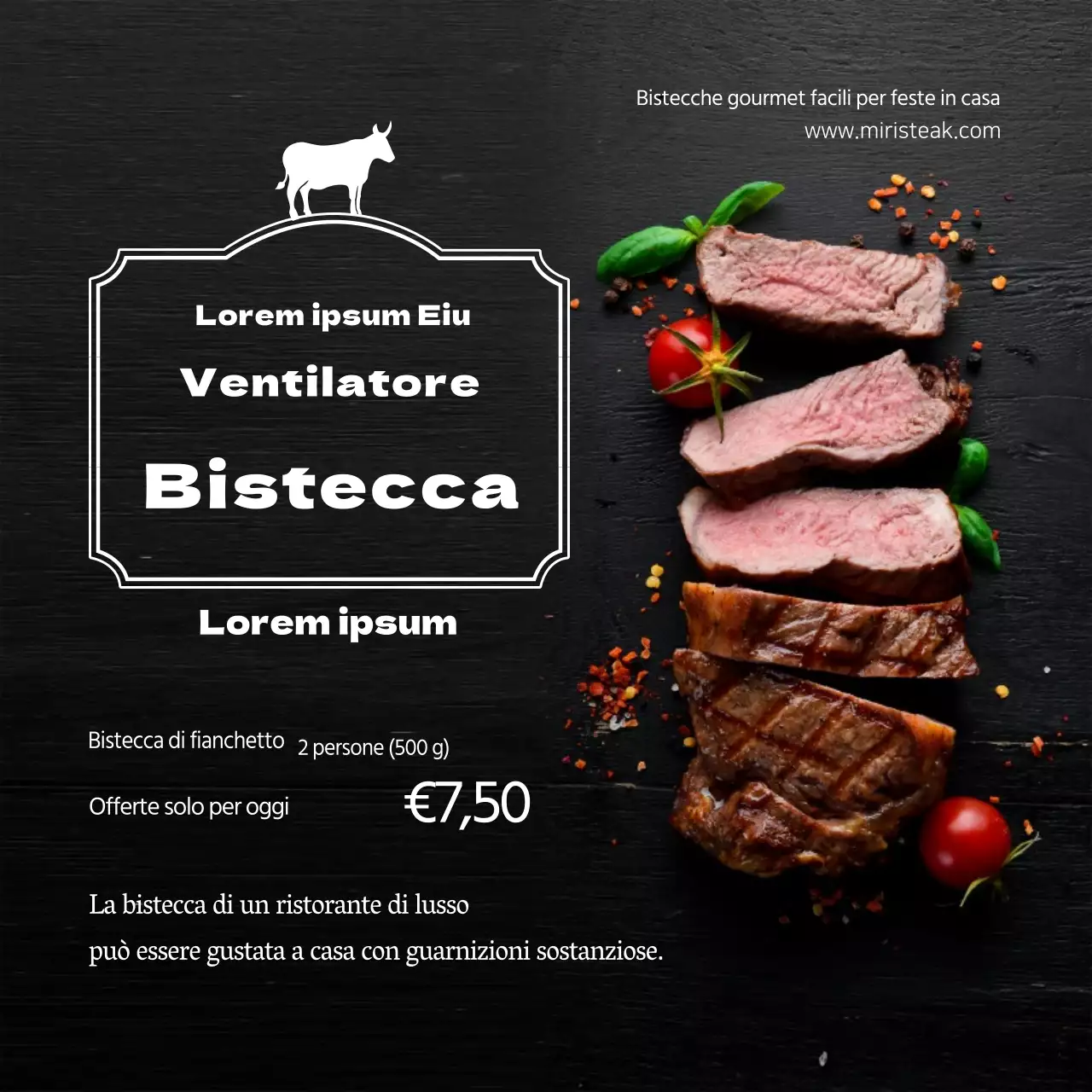 Promozione bistecca di manzo Black Easy Home Party