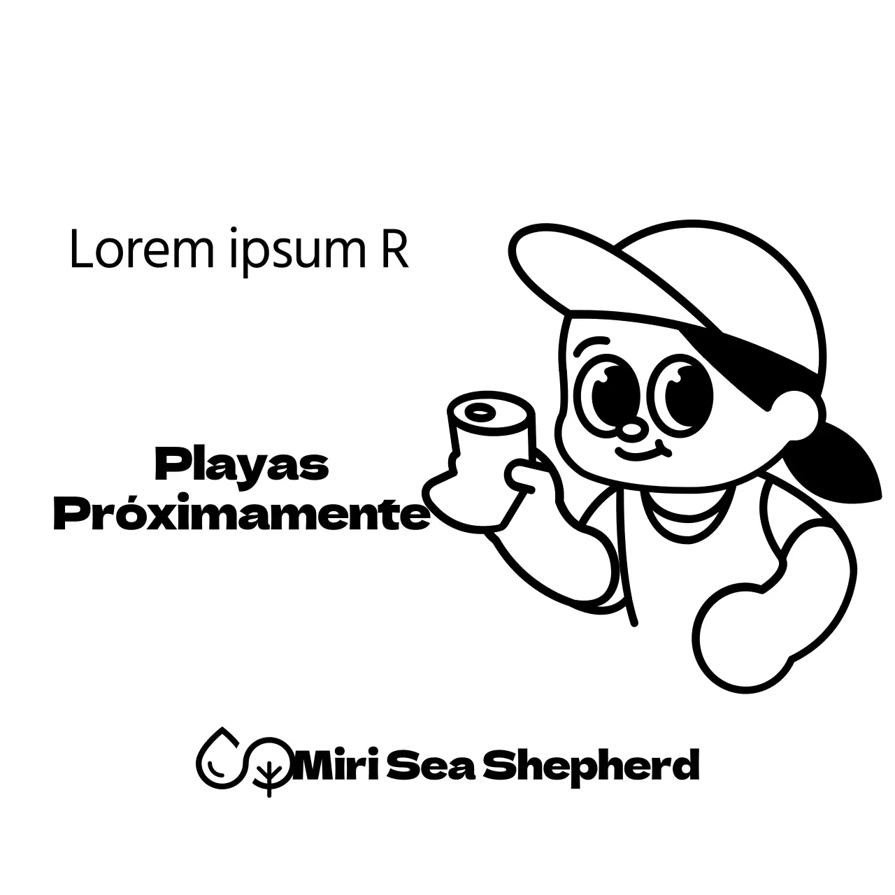 Una combinación de simpáticos personajes y estilo de texto para promover e informar sobre el trabajo voluntario de las organizaciones de conservación marina.