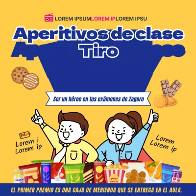 Un bonito evento de entrega de cajas de aperitivos en amarillo y azul para el periodo de prueba