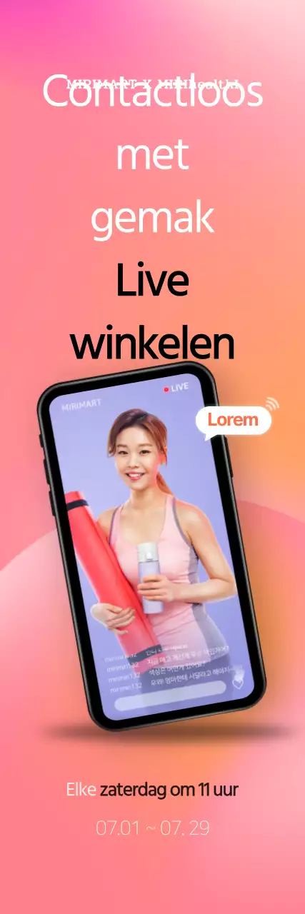 Online live concept levend winkelen in rood kleurverloop