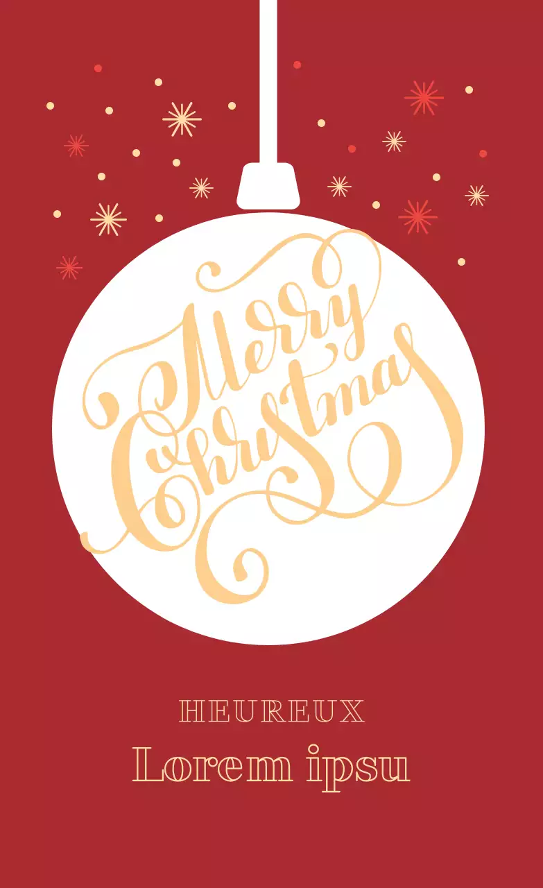 Étiquette de vœux de Noël illustrée rouge jaune