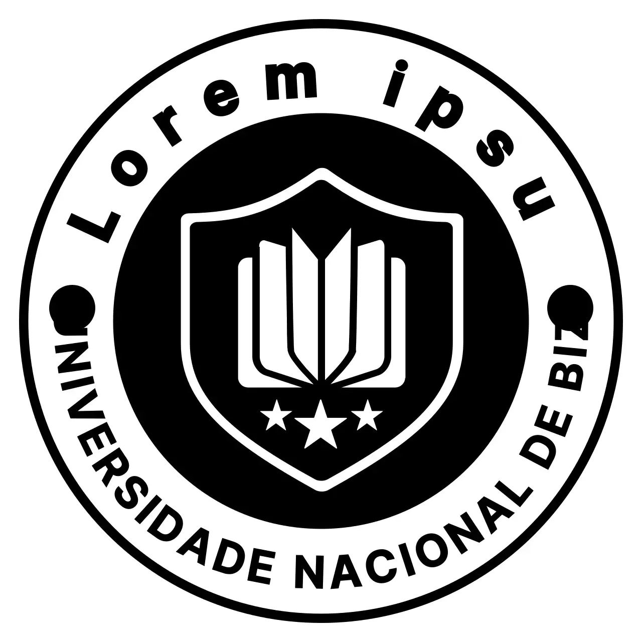 Logótipo de emblema universitário simples e moderno para fins promocionais e de promoção
