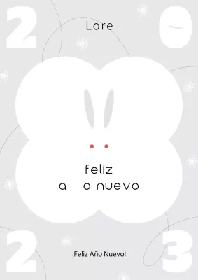 Tarjeta de felicitación sencilla con forma de dragón en blanco