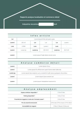Rapport d'analyse commerciale sur l'emplacement de la propriété Turquoise
