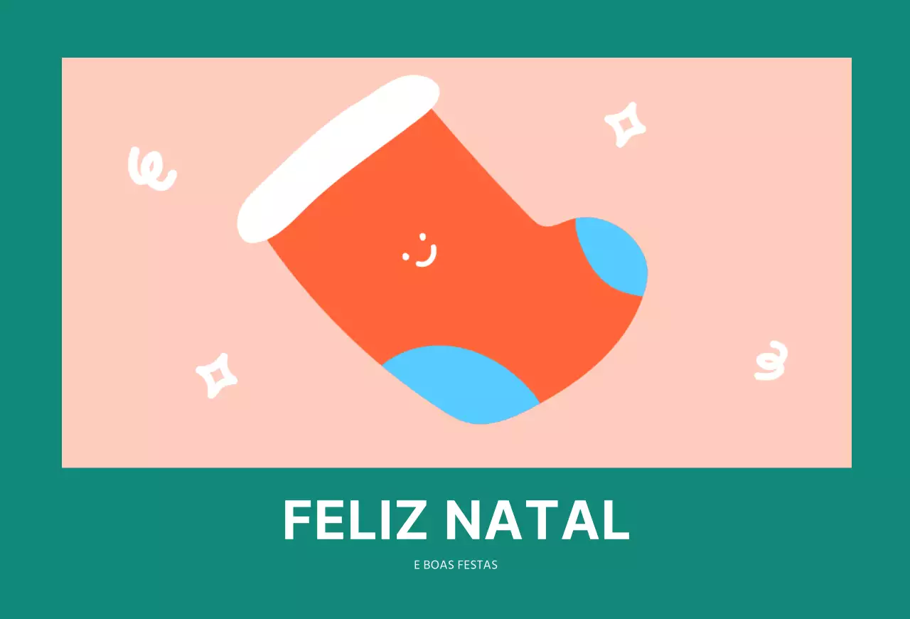 Turquesa Meias de Natal giras Cartão postal de Natal Cartões postais