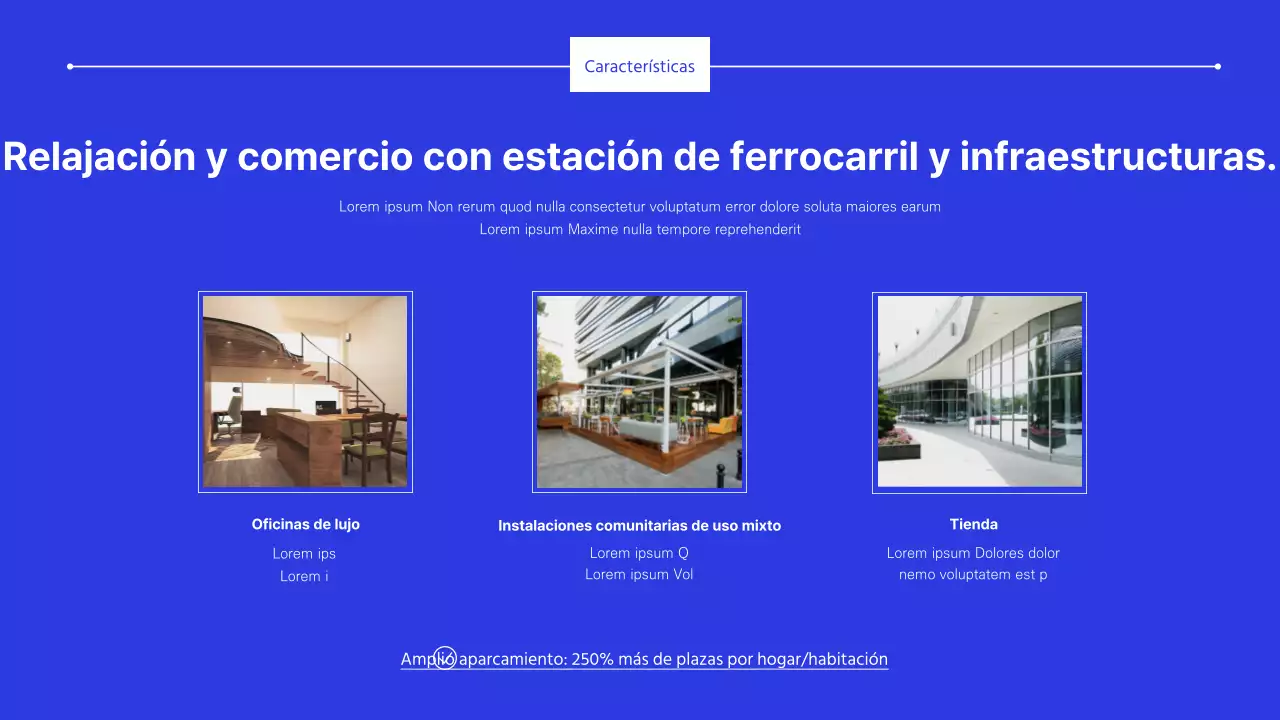 Informe sobre la inversión en oficinas de color azul