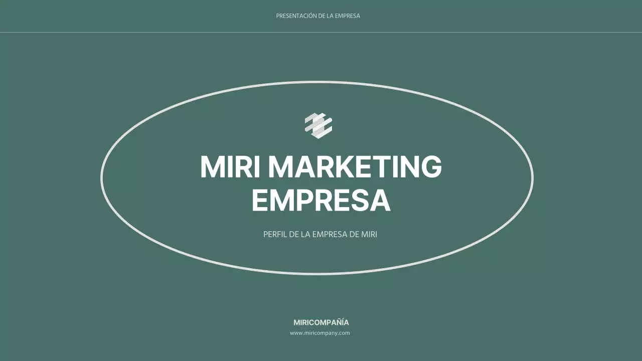 Un sencillo perfil de empresa verde y beige