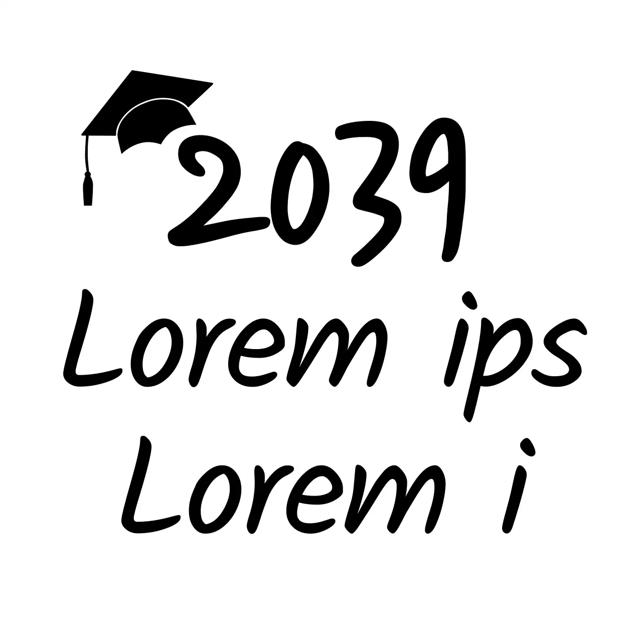 Mensaje de felicitación por la graduación en un sencillo estilo manuscrito con una ilustración de un birrete de soltero