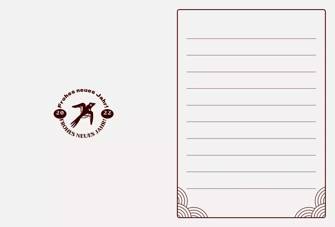 Neujahrskarte mit einer Elster-Illustration von Browns Neutroconcept