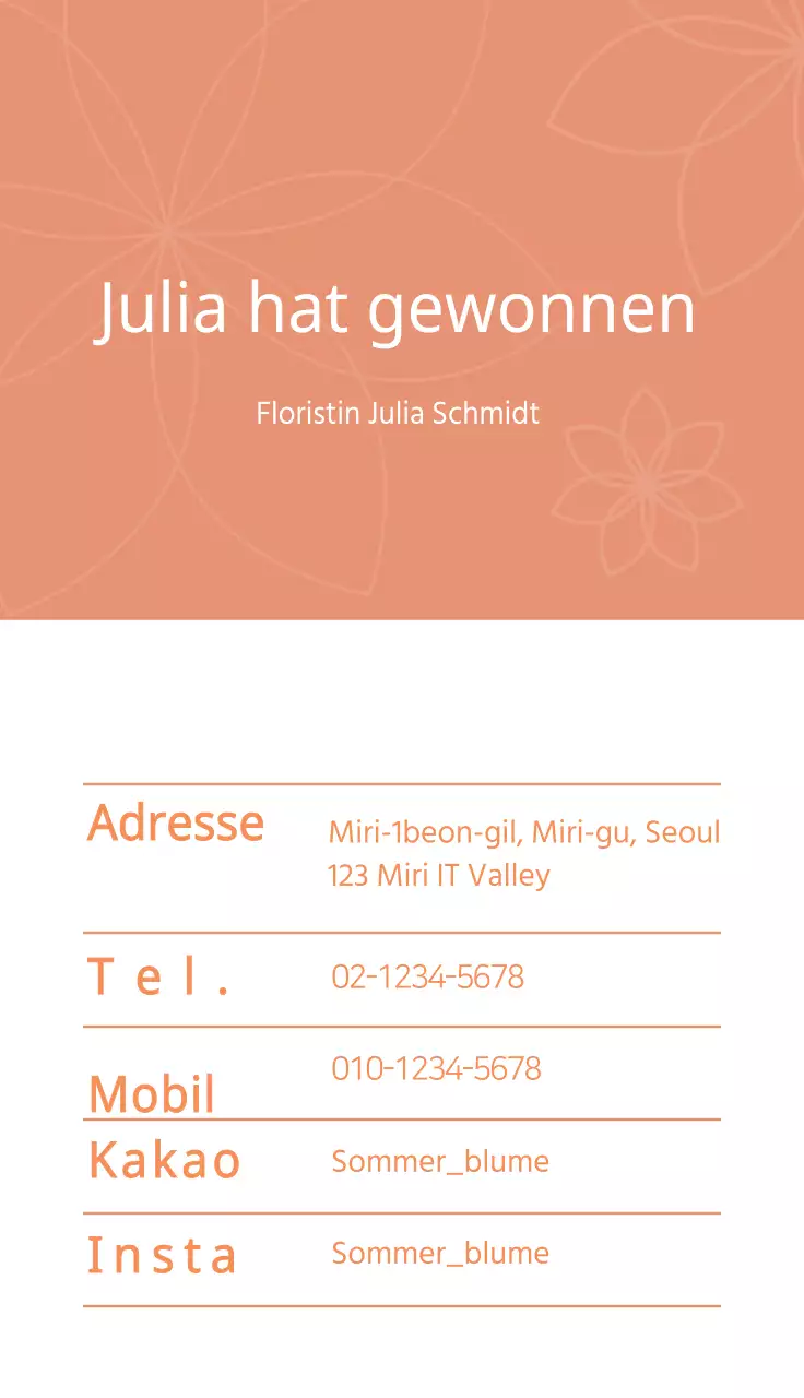 Visitenkarte eines Floristen