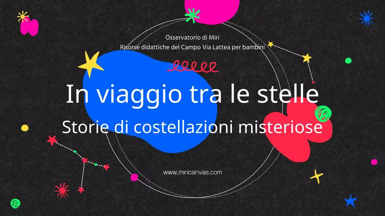 Osservatorio colorato Via Lattea Costellazioni su sfondo nero Risorse didattiche