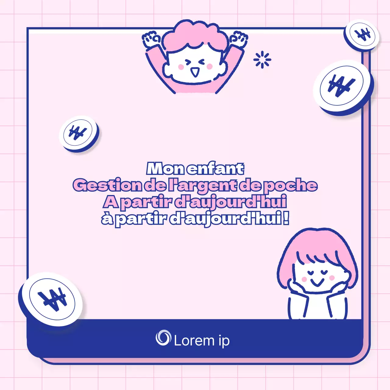 Apprendre aux enfants à gérer l'argent de leurs impôts roses et bleus