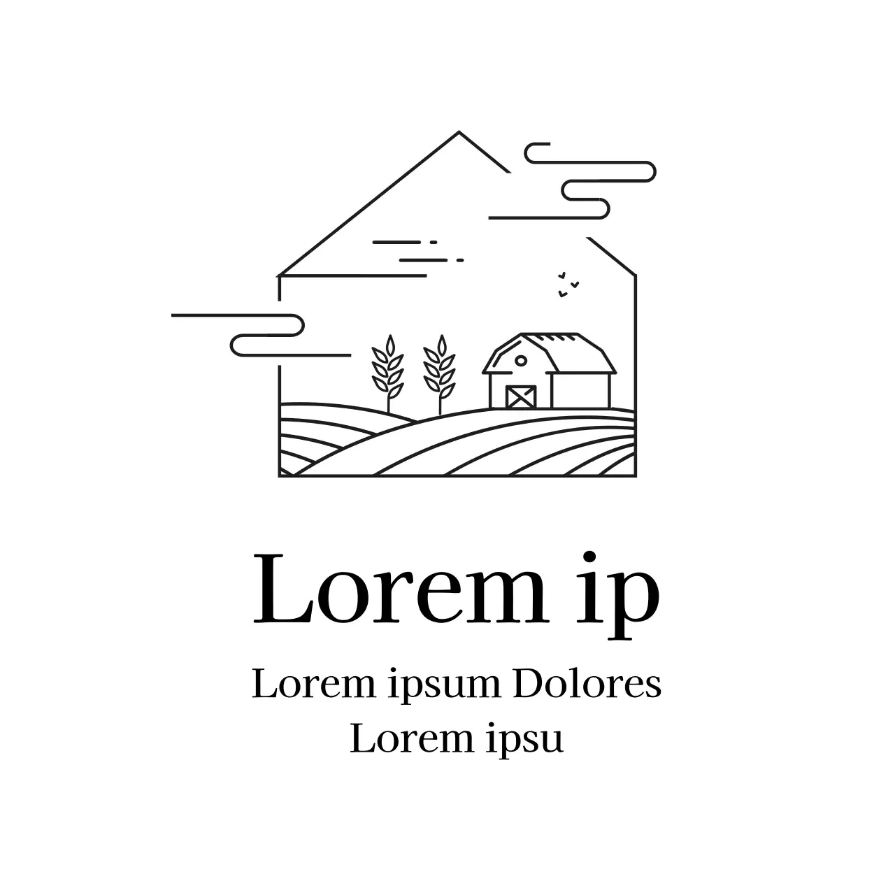 Illustration en blanc d'une étiquette publicitaire d'un moulin alimentaire propre