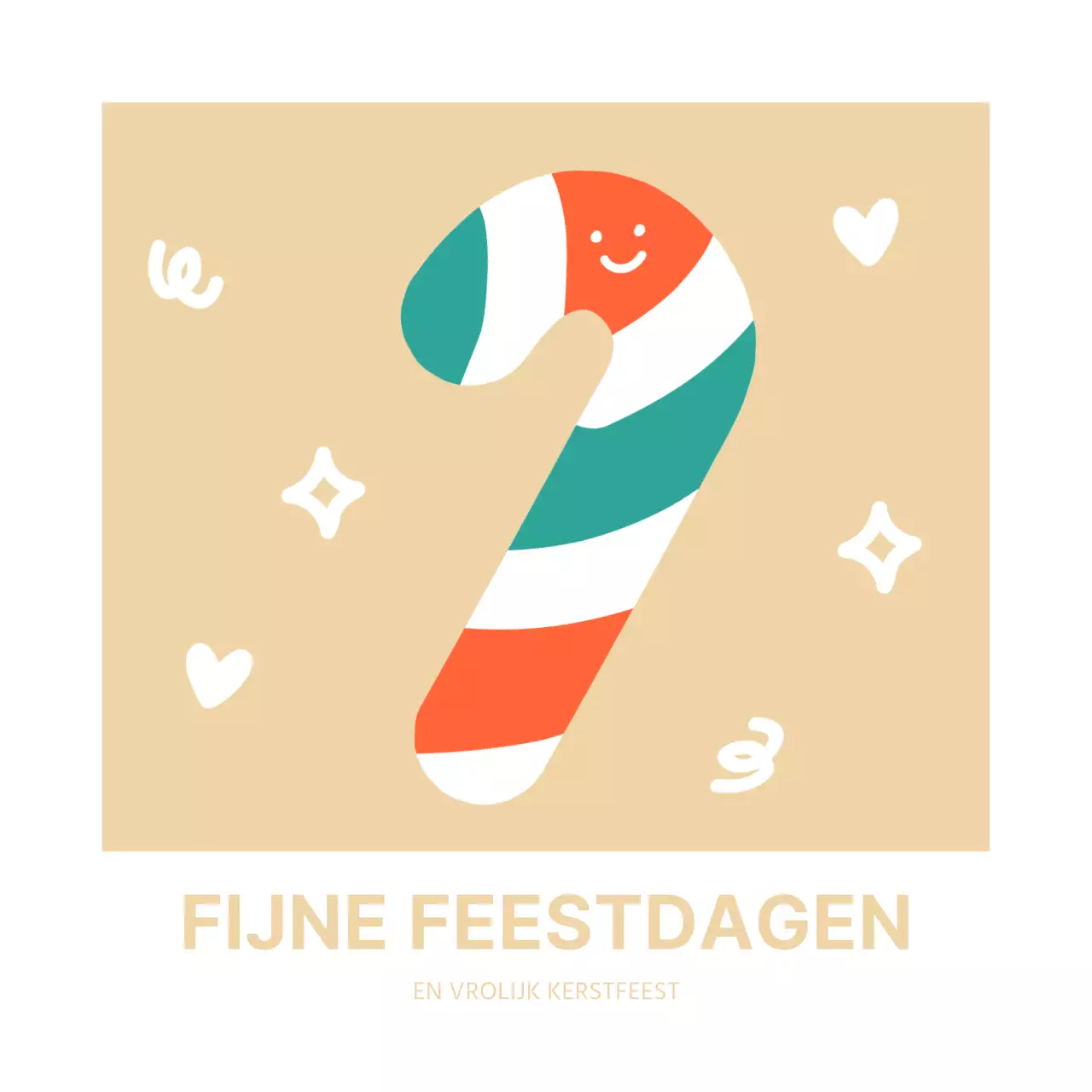 Witte Schattige Kerst Snoep Postkaart