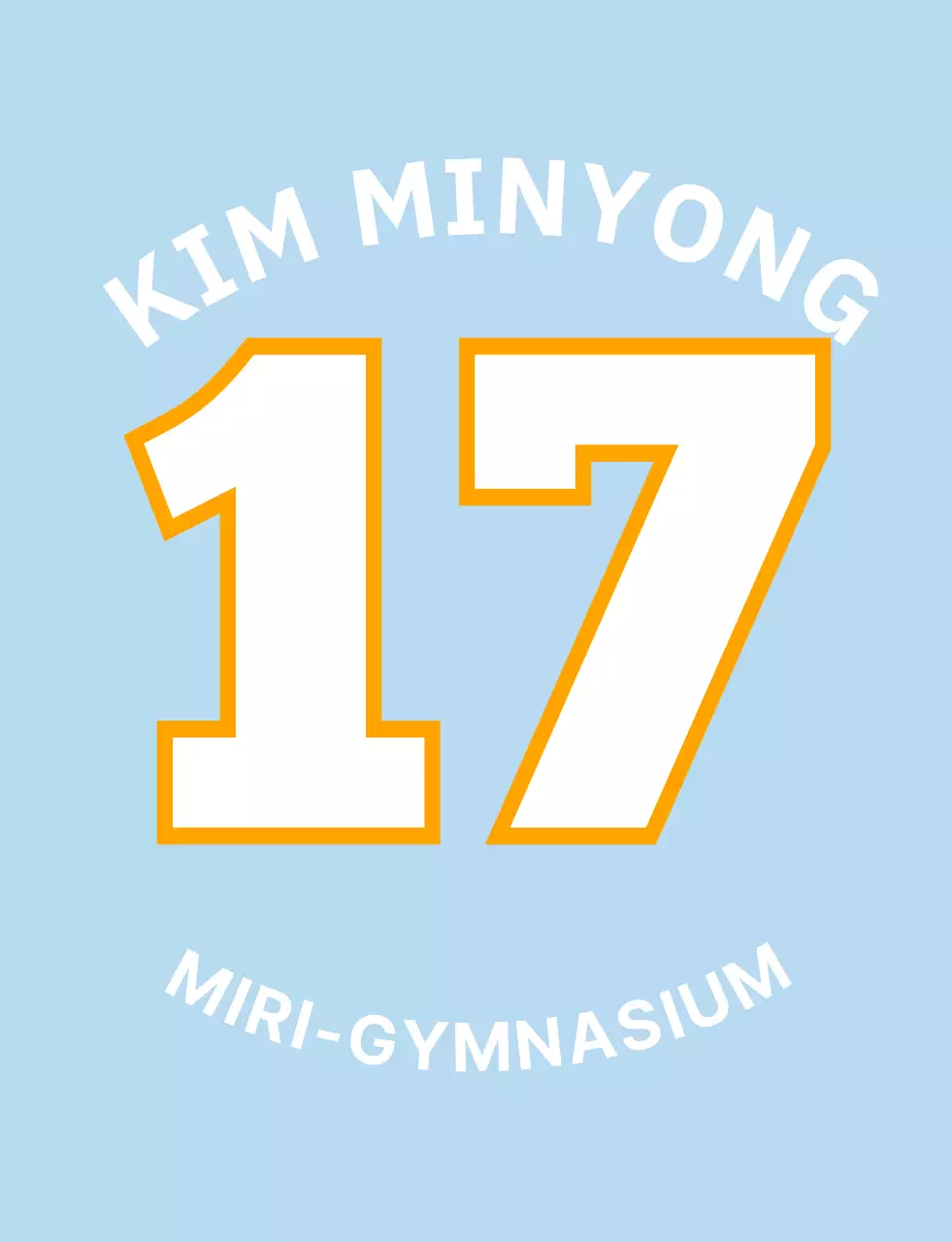 Himmelblaues pastellfarbenes Schulteam-T-Shirt