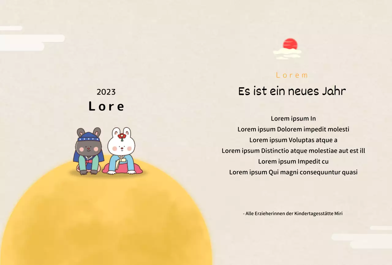 Grußkarte mit einer niedlichen Hasen-Illustration