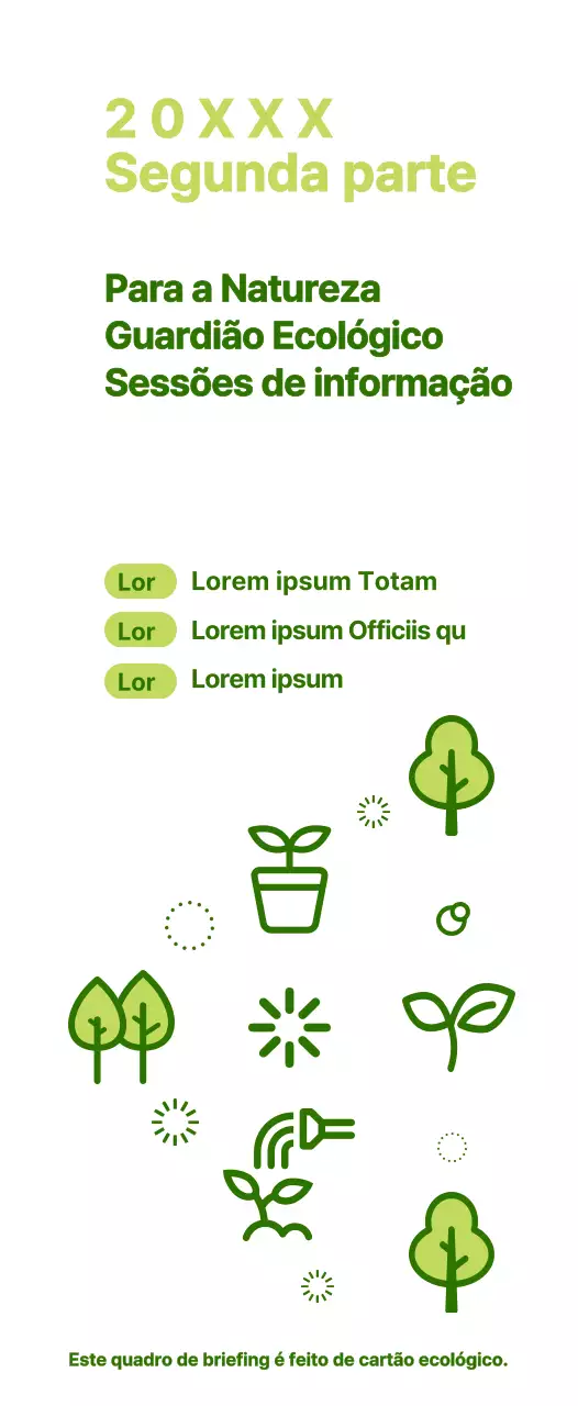 Ícone simples da natureza estilo combinação em verde e chartreuse Acerca do briefing sobre a gestão ecológica