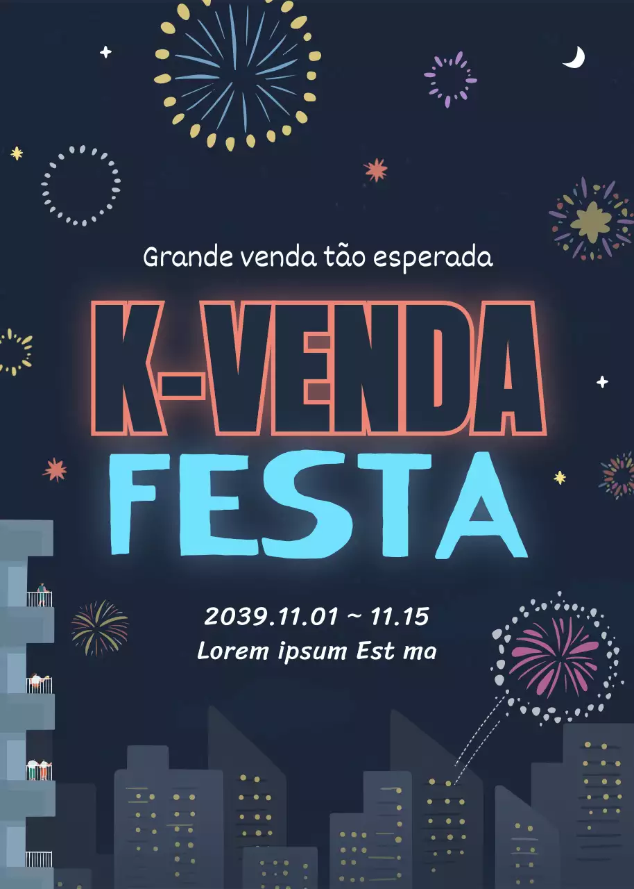 Ilustração de bombinhas vermelhas e azuis, conceito de venda de eventos