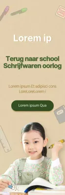 Groen en bruin back-to-school briefpapier uitverkoop