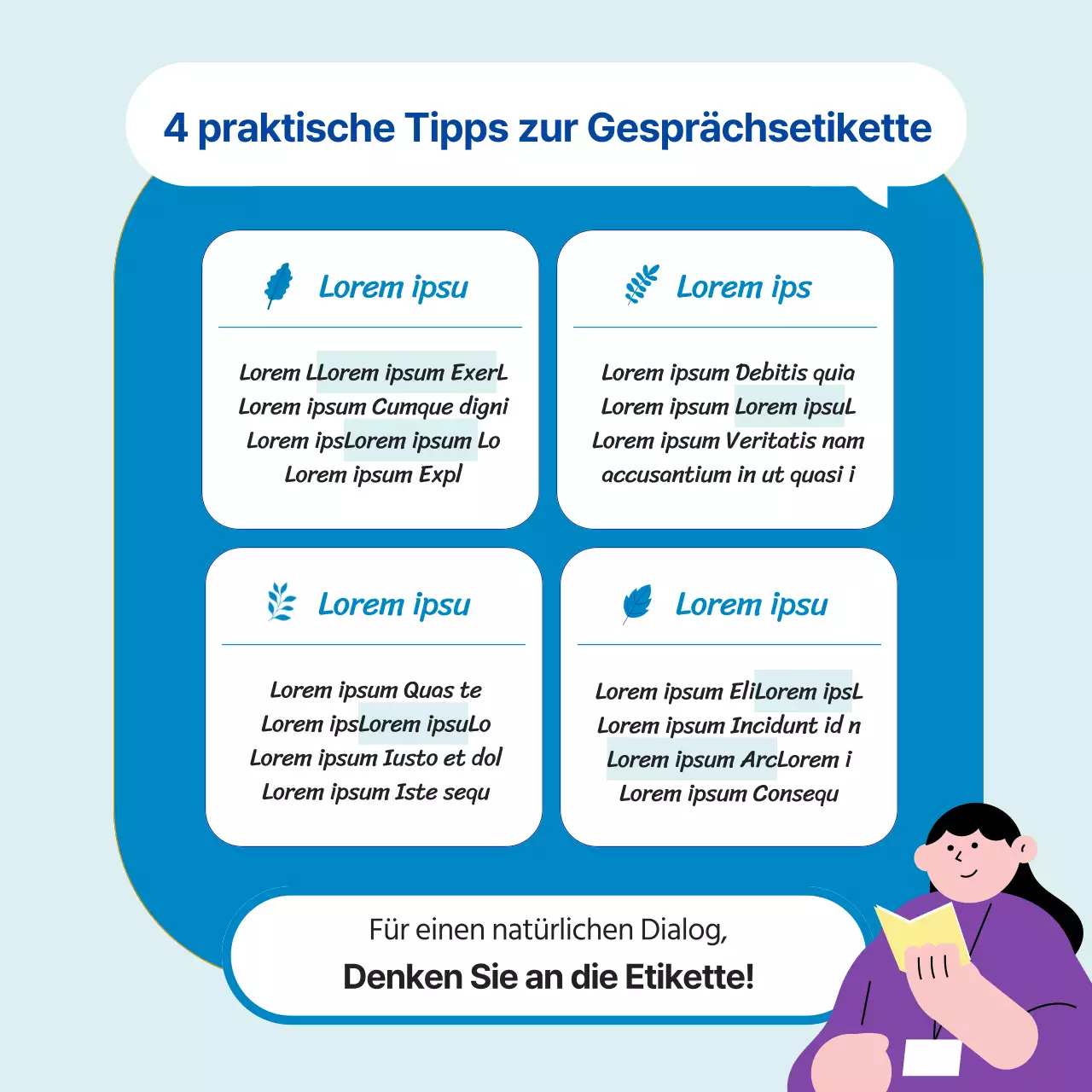 Werbung für ein Buch mit entspannenden Lavendelillustrationen (CardNews)