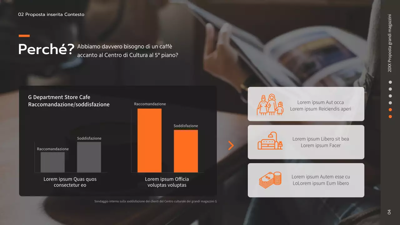 Presentazione della proposta di un caffè per un semplice grande magazzino Brown