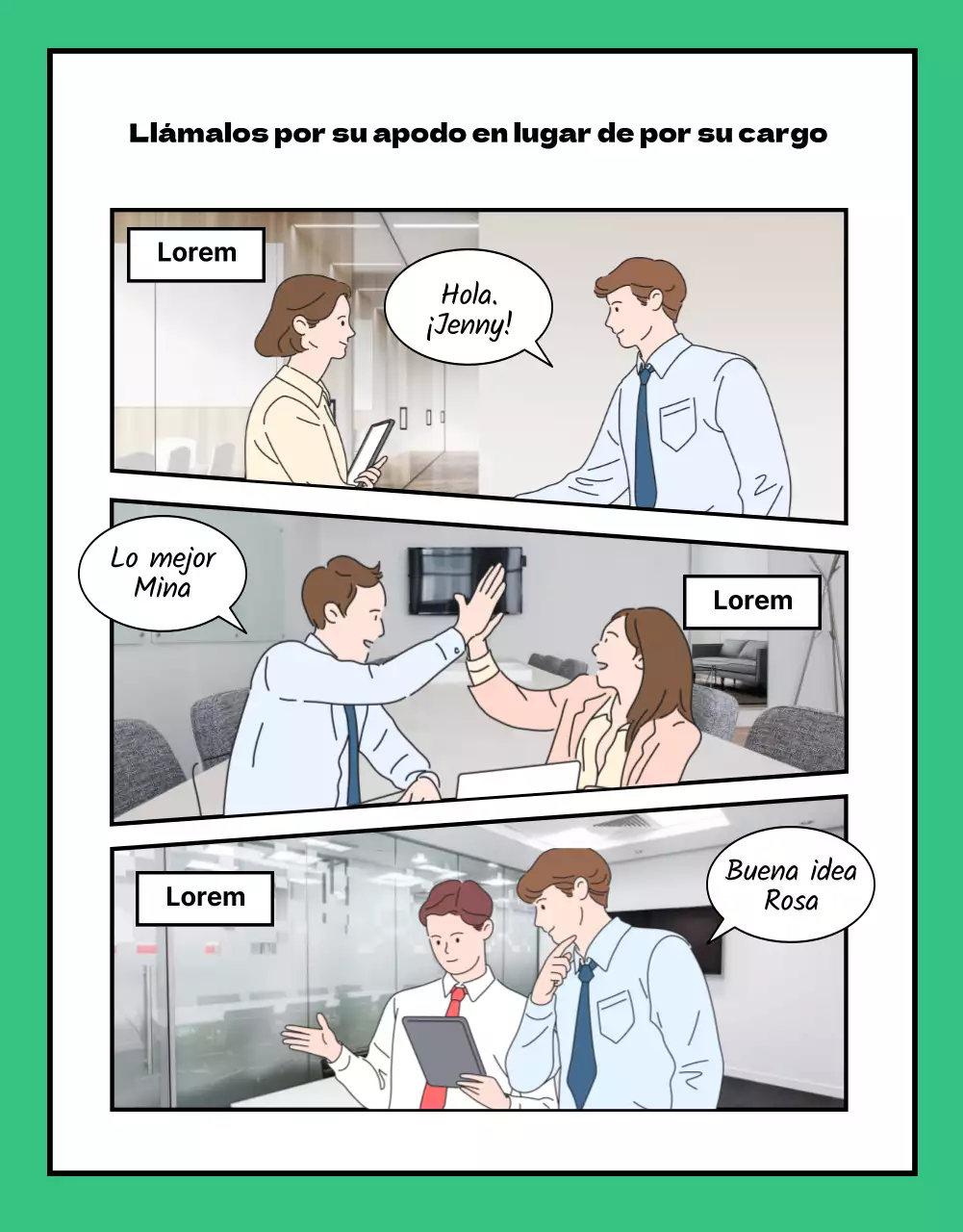 Página de noticias de la empresa en formato webtoon