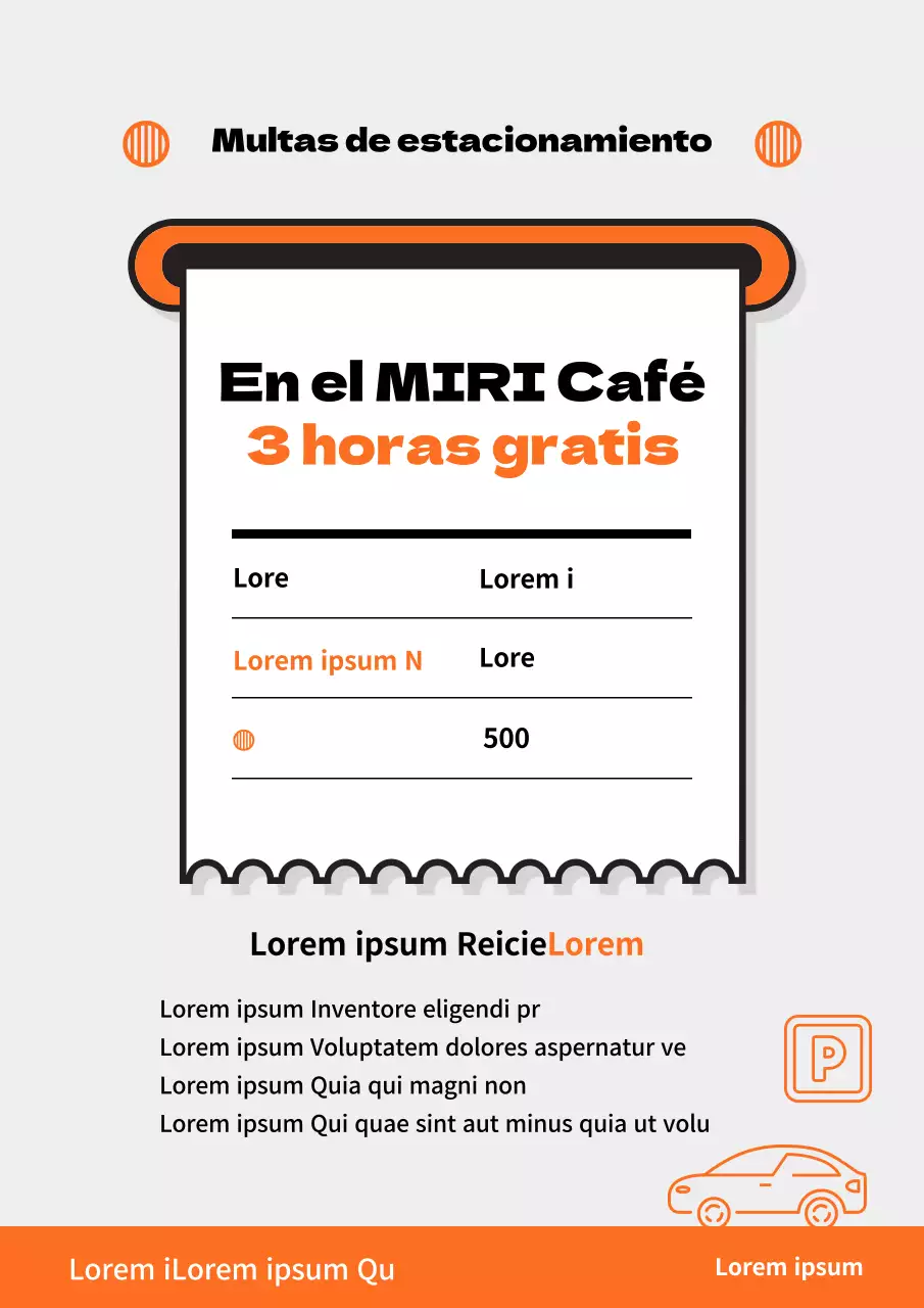 Señales de aparcamiento naranjas y grises