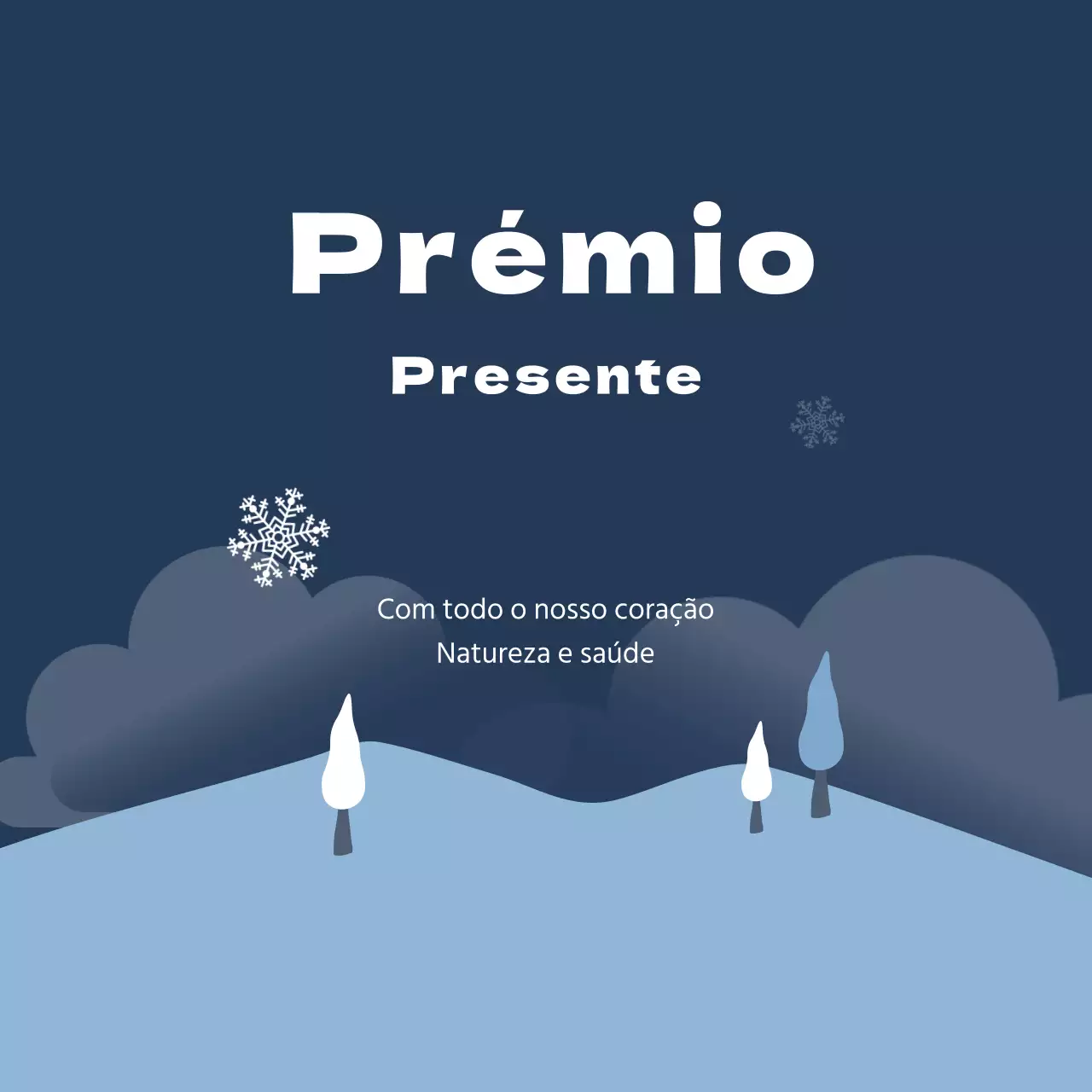 Etiqueta de presente de inverno com ilustração azul