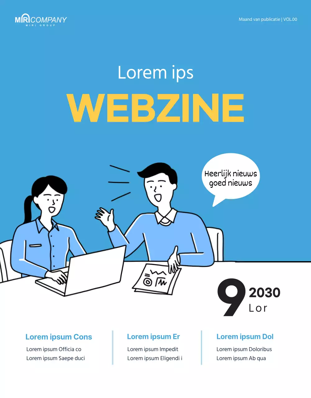 Blue clean nieuwsbrief bedrijfscultuur