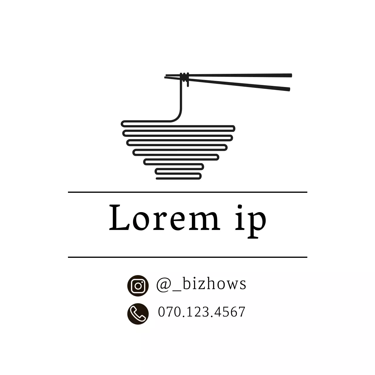 Weiße Illustration einfaches Restaurant Nudel Etikett