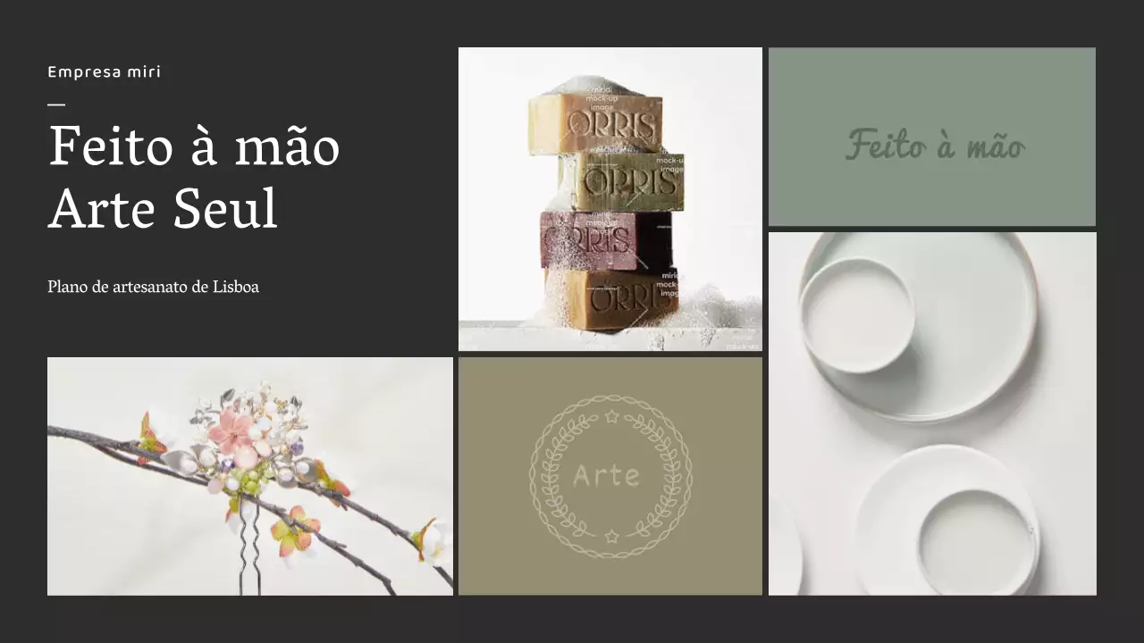 Uma feira sentimental feita à mão em verde azeitona e bege