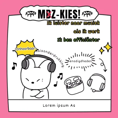 Schattige handgetekende Gen MZ parodie merchandise promotie op een roze achtergrond