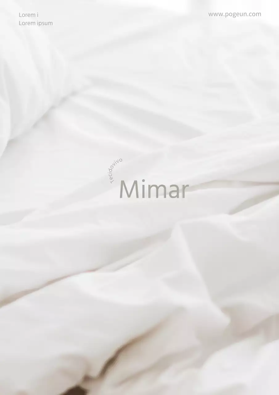 Postal promocional de roupa de cama elegante em tons de branco