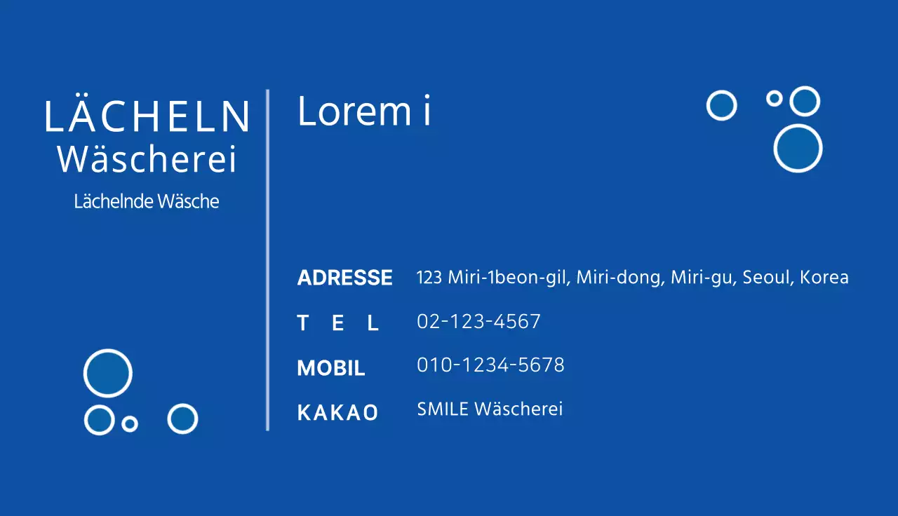 Visitenkarten für chemische Reinigungen