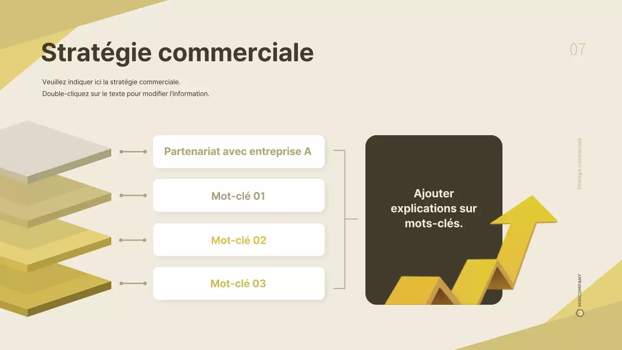 Un plan d'affaires d'entreprise de logistique propre et jaune