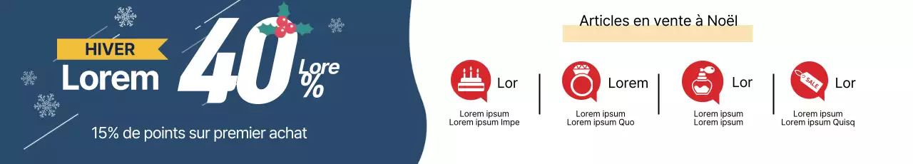 Le lettrage bleu illustré met en évidence l'annonce de la vente de Noël