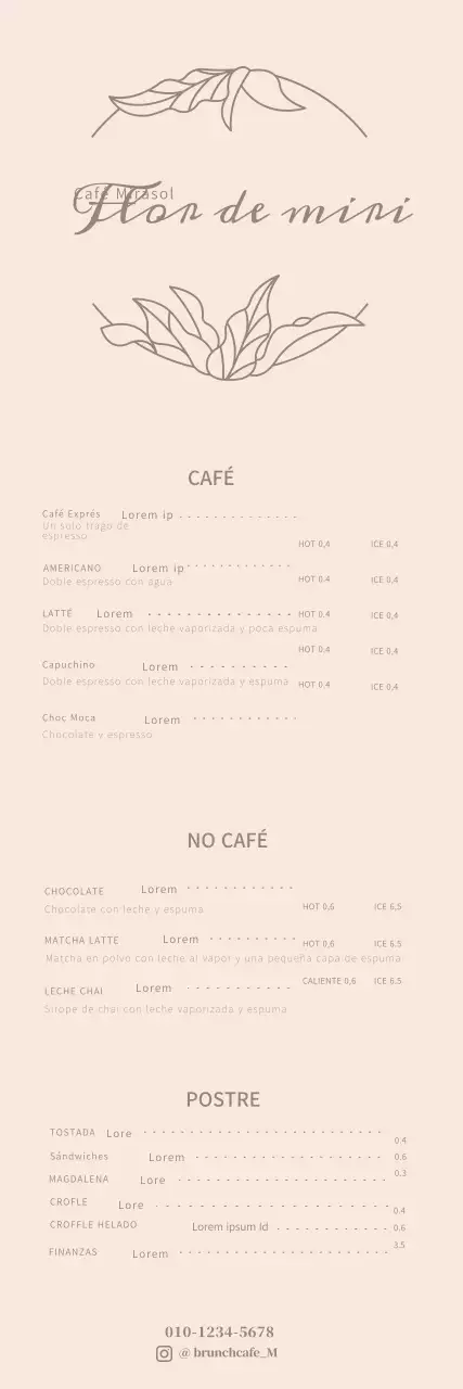 Rosa lujosa flor cafetería menú bordo banner