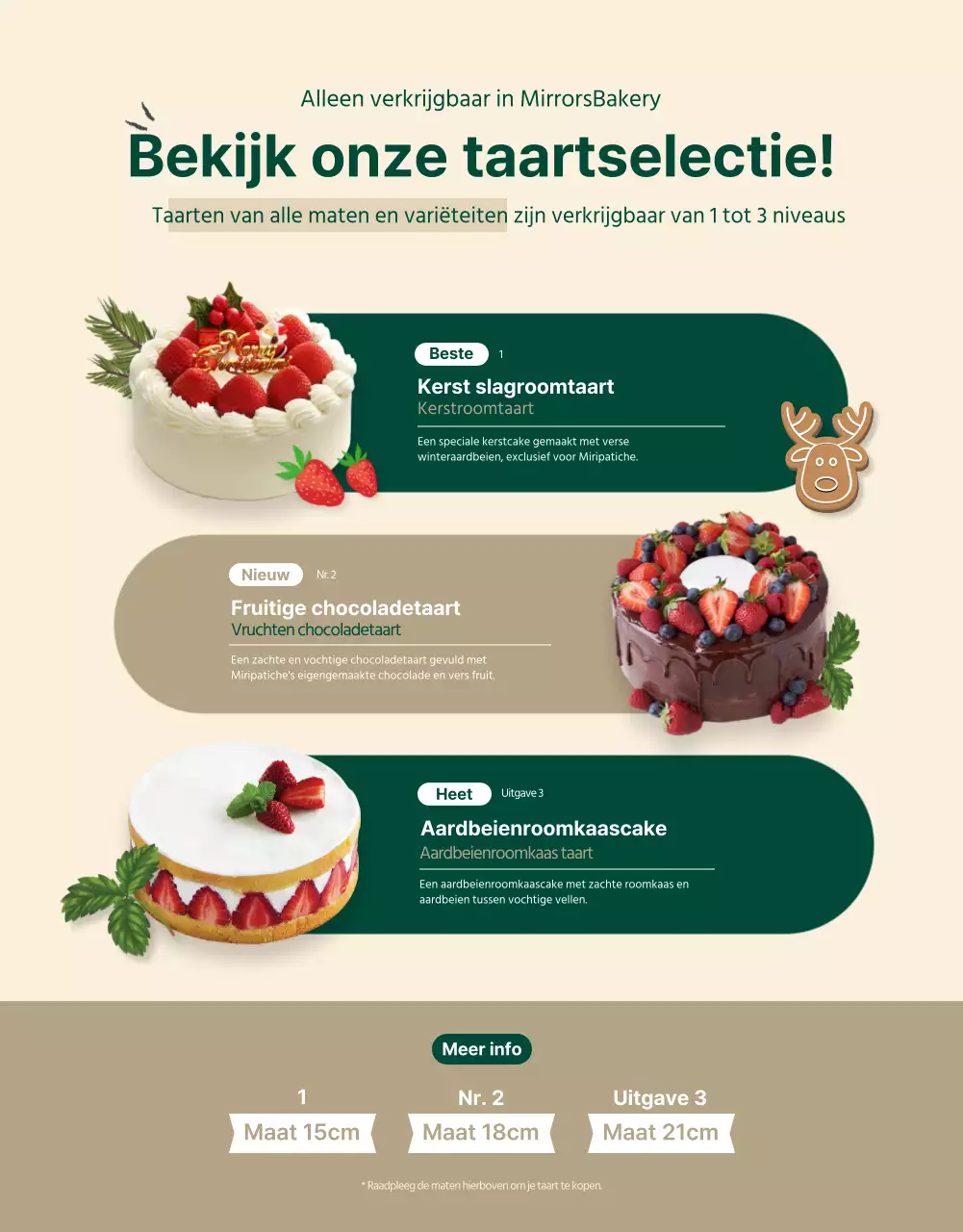 Groene Winter Illustratie Kersttaart Aanpassing Vakantiediner Detailpagina