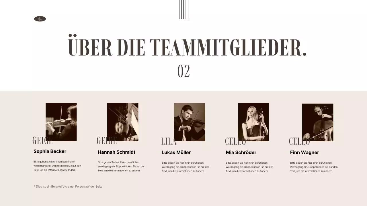 Portfolio von Organisationen der darstellenden Künste in braunen und gedeckten Tönen