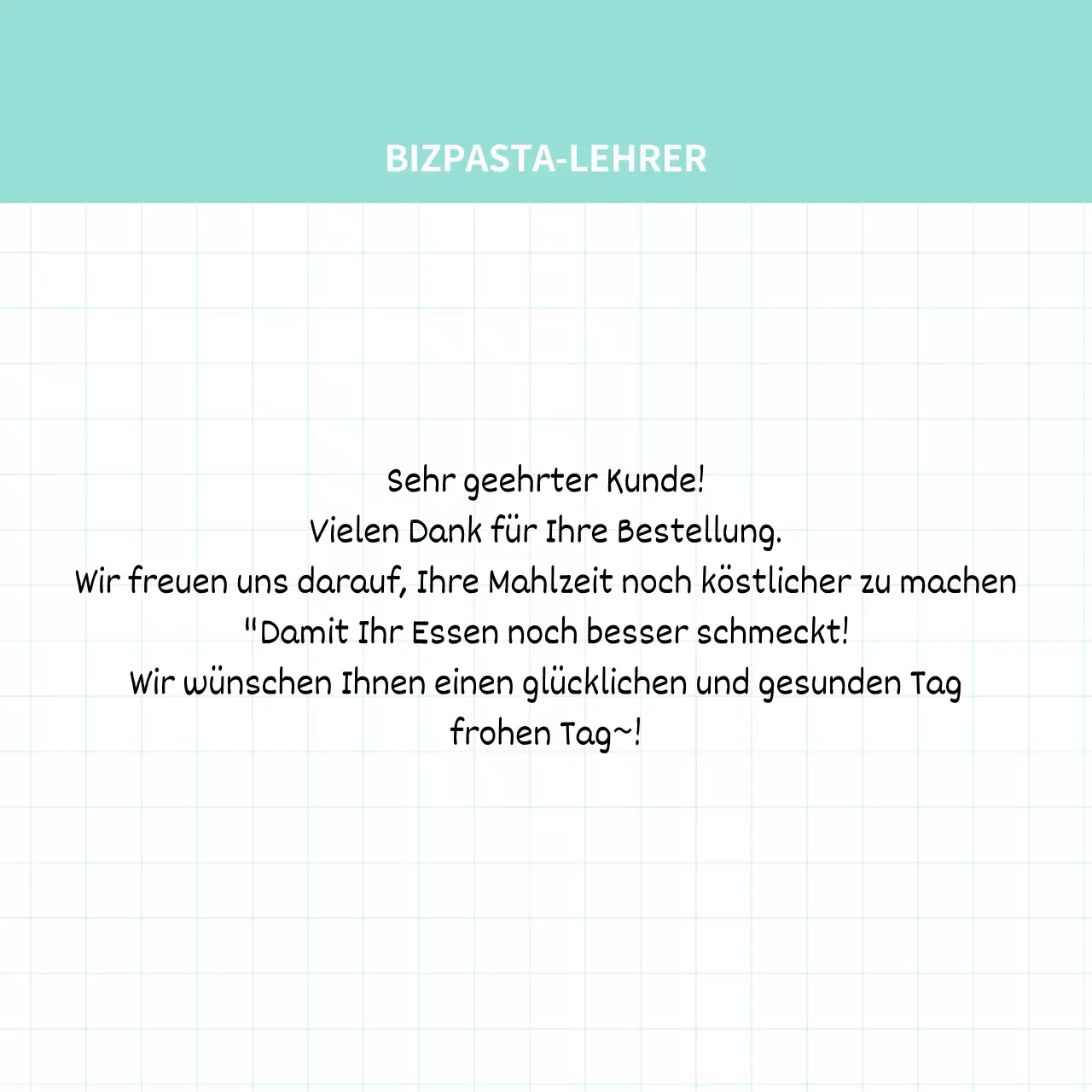 Einfaches Notizblockkonzept mit einem mintfarbenen Raster für Lieferscheine im Geschäft
