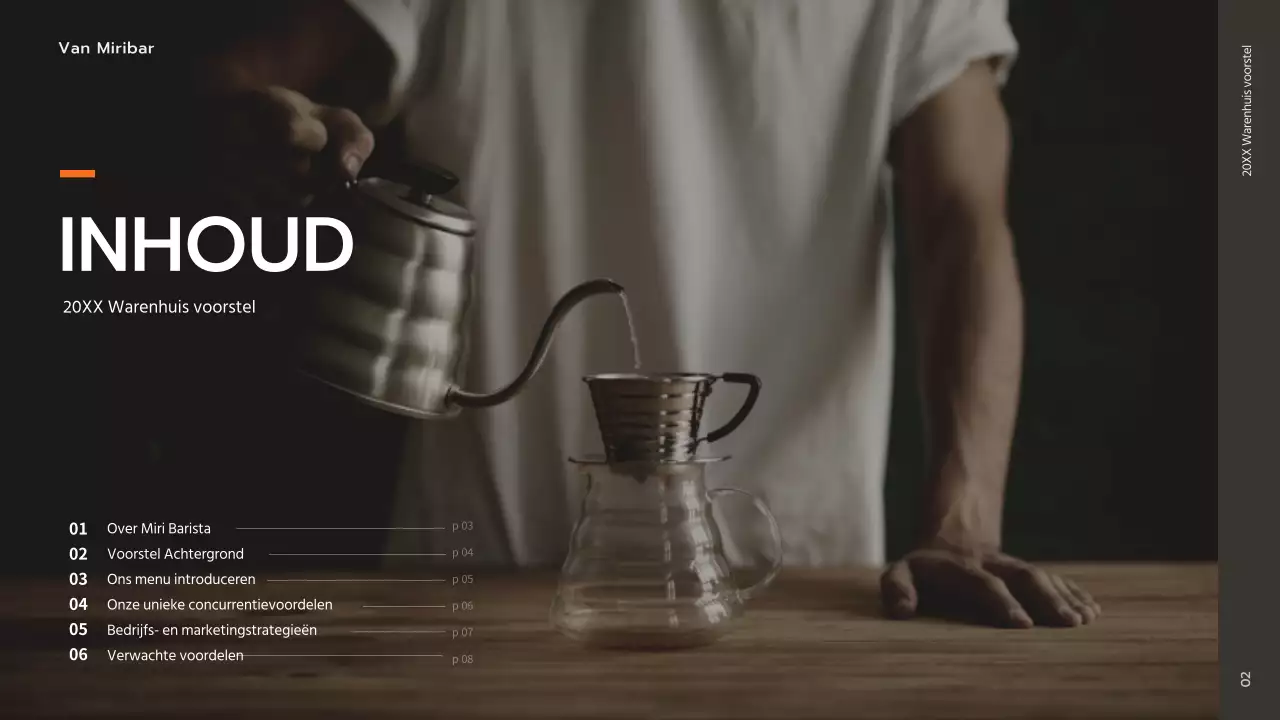 Bruin Eenvoudig Warenhuis Voorstel Presentatie voor een Café