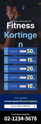 Blauwe, boxy fitness fitness promotie banner