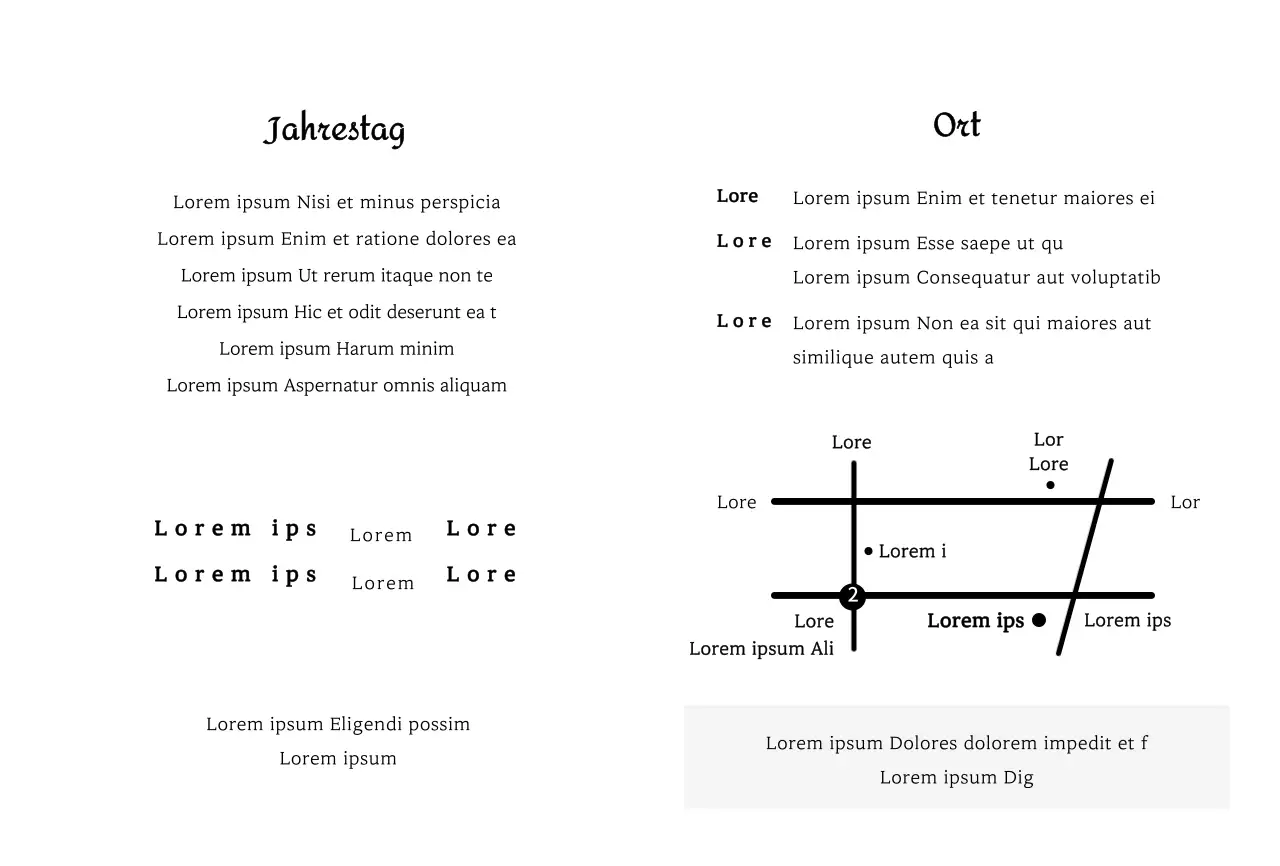 Saubere, übersichtliche Hochzeitseinladungen in Schwarz und Weiß