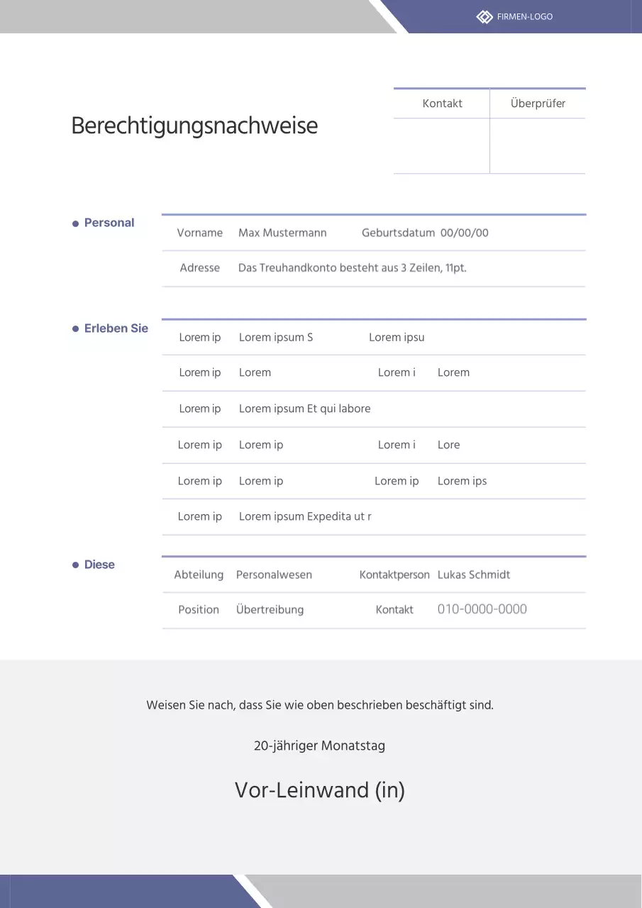 Lila und graue Anmeldedokumente im Dokumentationsstil