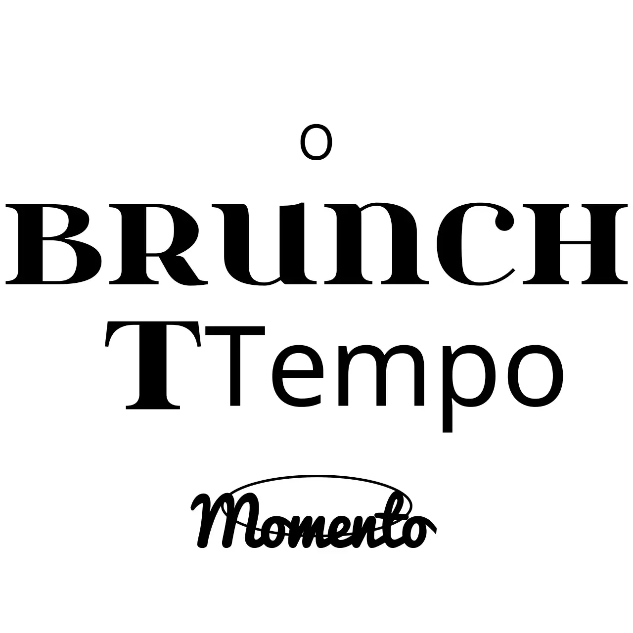Texto simples e limpo em estilo de logótipo a preto e branco para promoções e merchandise de café brunch