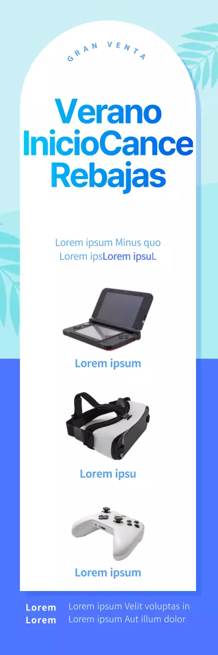 Una pancarta azul de verano